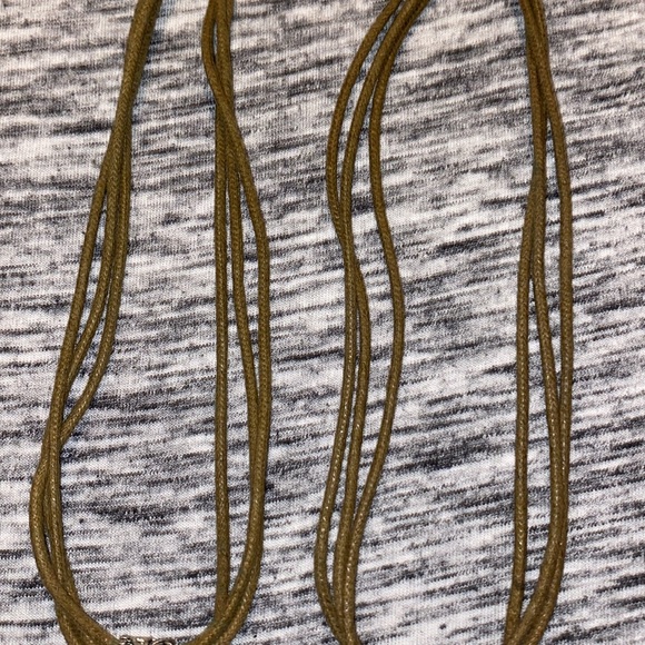 Vintage Faux-Turquoise Heart Cross Brown Cord Necklace and Earrings Sets - Picture 11 of 13